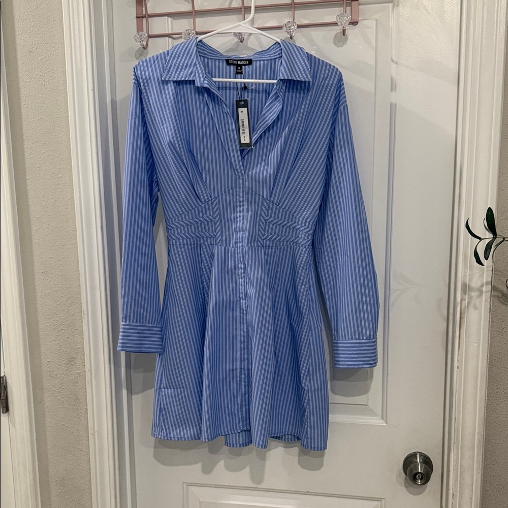 Steve Madden Blue Striped Mini Dress
